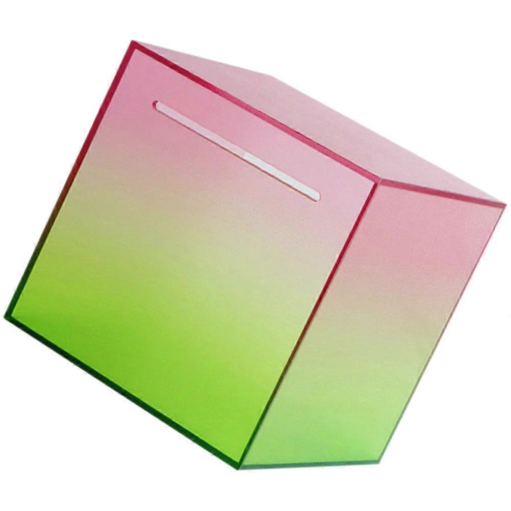 Money Saving Box Cube Shaped Acrylic Storage Container For Home Use 1Pack