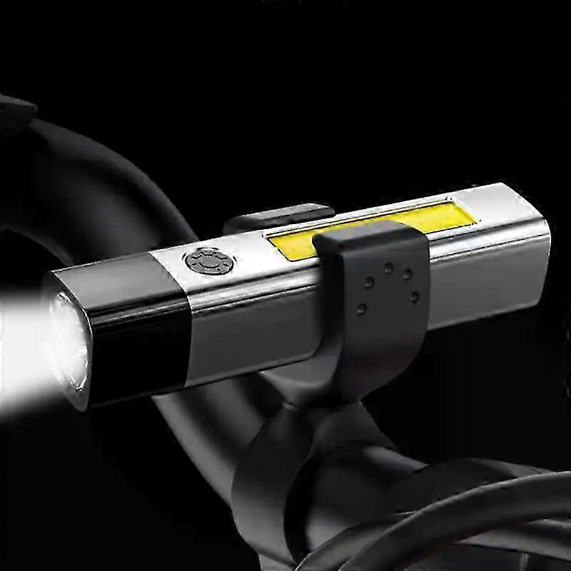 Double Light Source Flashlight Cob Side Lamp Fixed Focus Strong Light Flashlight Usb Rechargeable Plastic Portable Mini Lamp 25-26