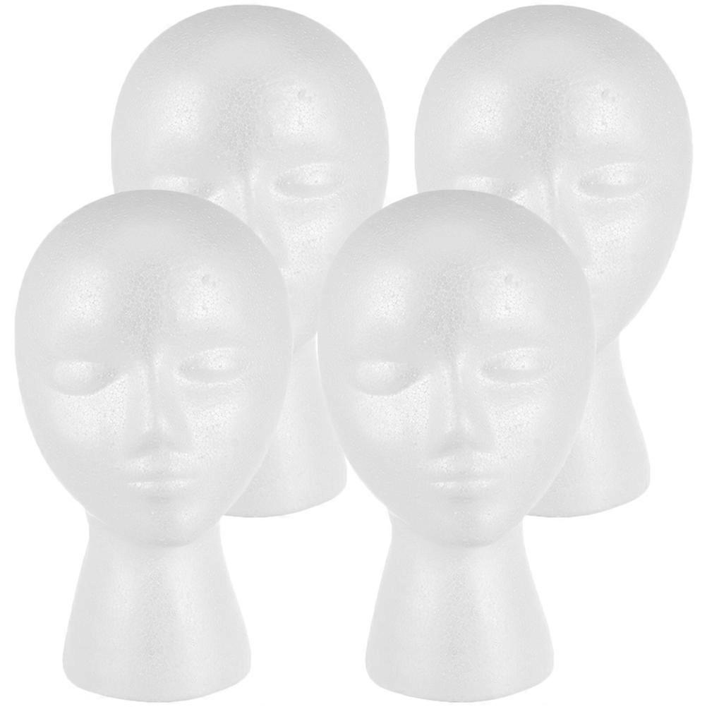 White Foam Mannequin Head for Hat Display 4Pcs Foam Head Display Holders