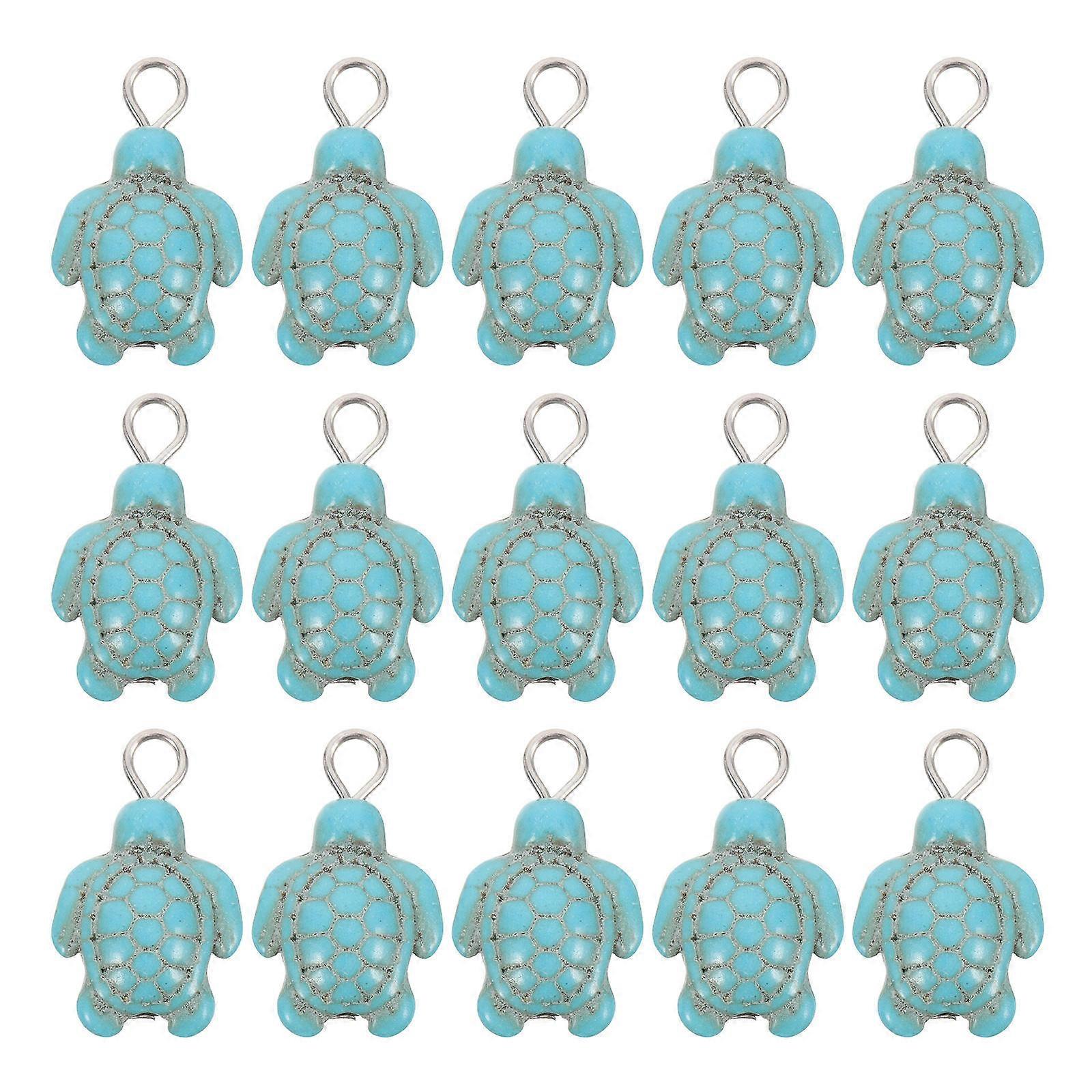 Turquoise Sea Turtle Beads for Earrings and Keychains 80Pcs Set
