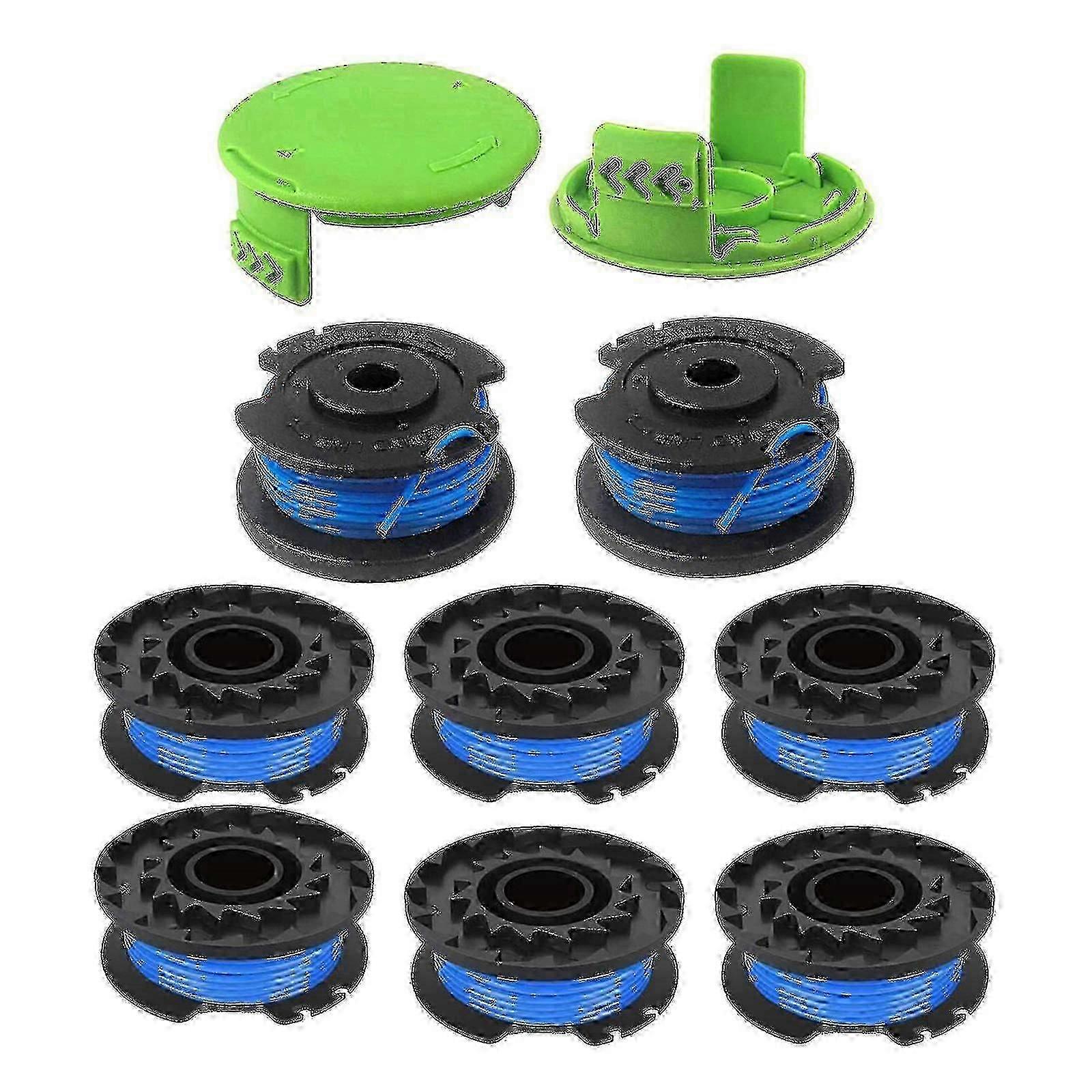 Greenworks Weed Eater Spool Line Set 8 Pack With 2 Replacement Caps