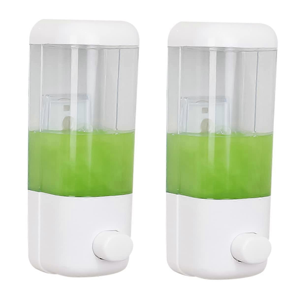2Pcs Large Capacity Wall Mounted Soap Dispenser Manual Liquid Pump for Kitchen and Bathroom
