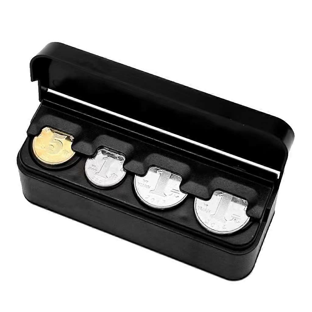 Car Coin Holder and Accessories Organizer, Compact Durable Black Storage Box for Quick Access