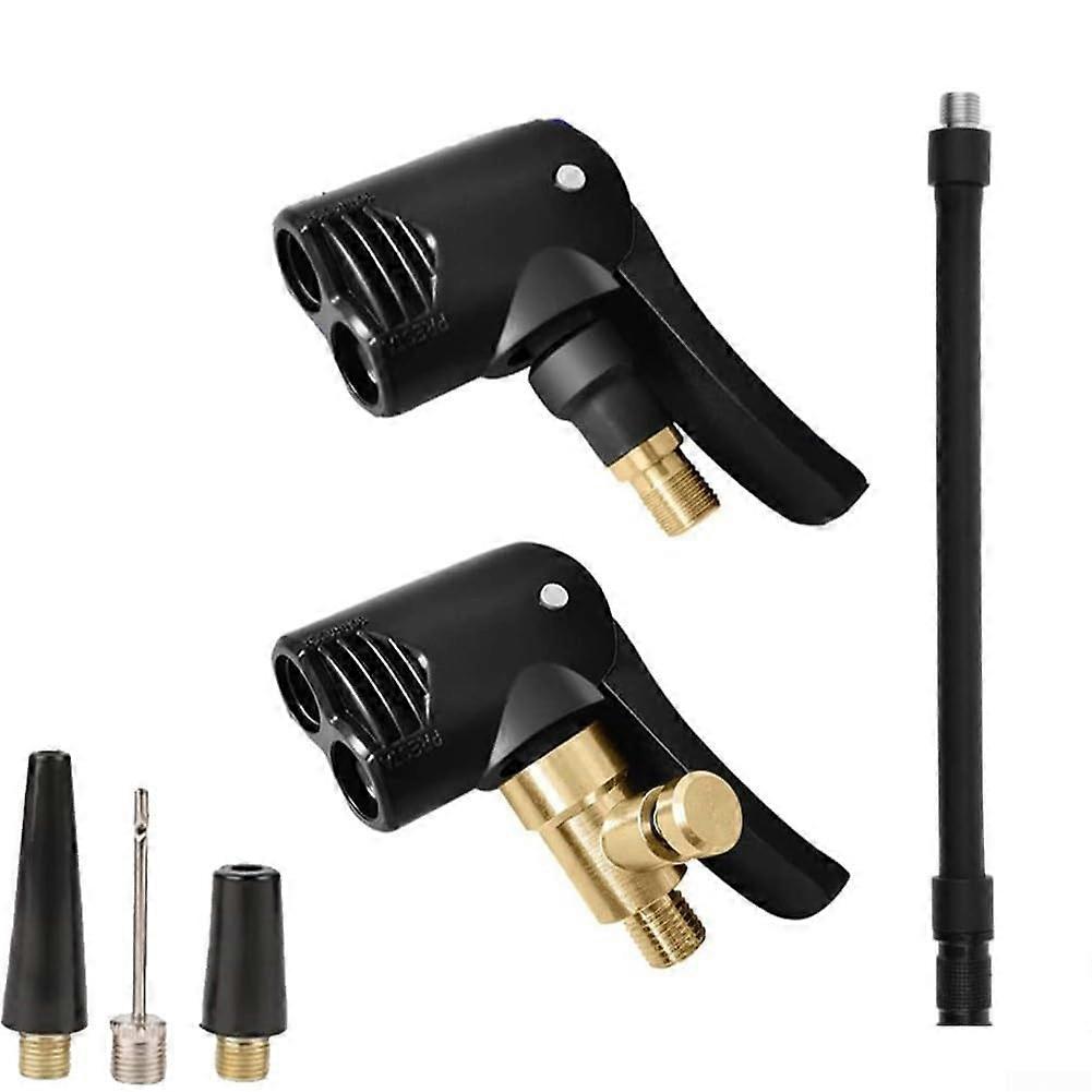 Tyre Valve Adapter with 16cm Hose 2pcs for Quick Tyre Inflation and MultiVehicle Compatibility