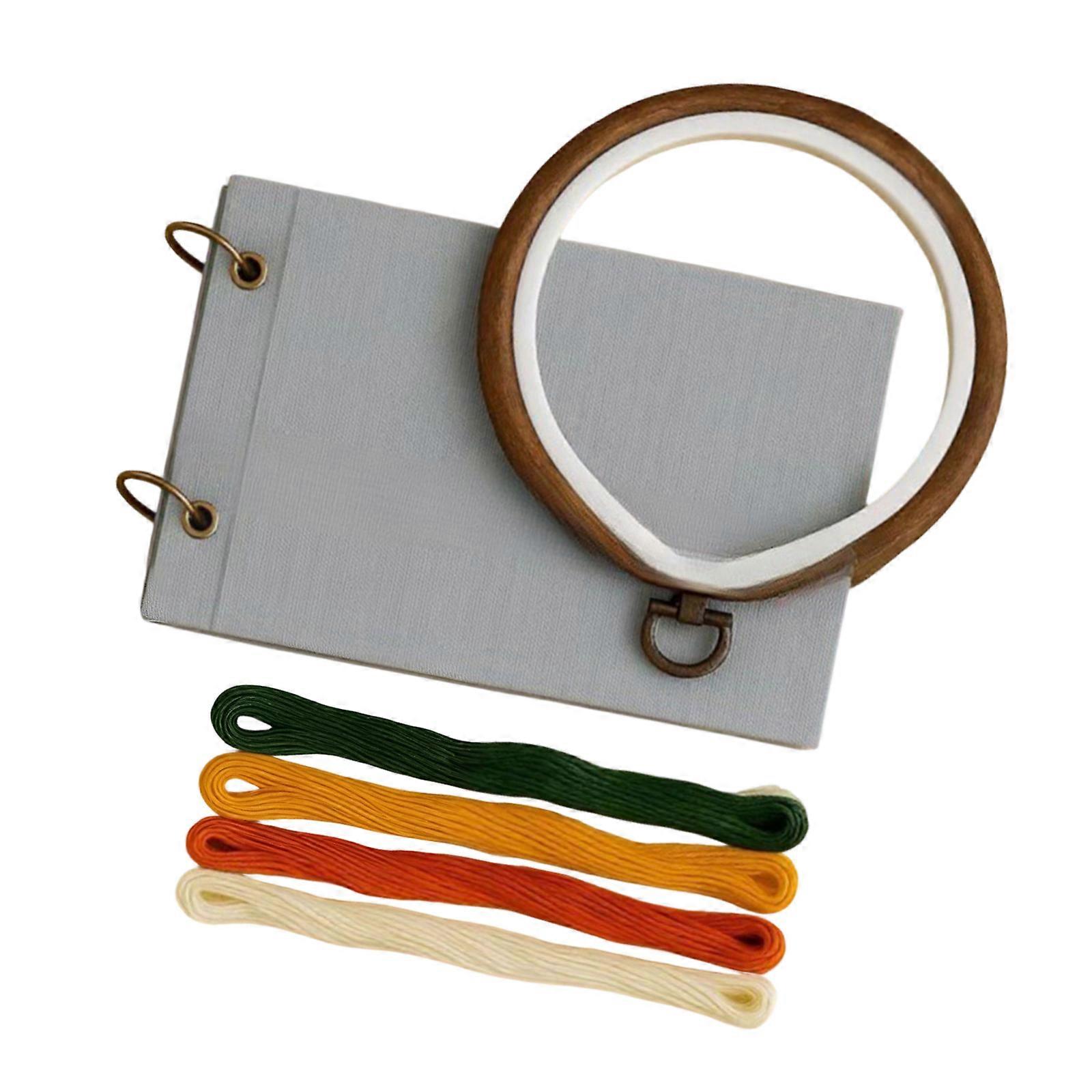 Comprehensive Embroidery Starter Set Featuring Linen Fabric Thread And Guide For Successful Projects Multicolor