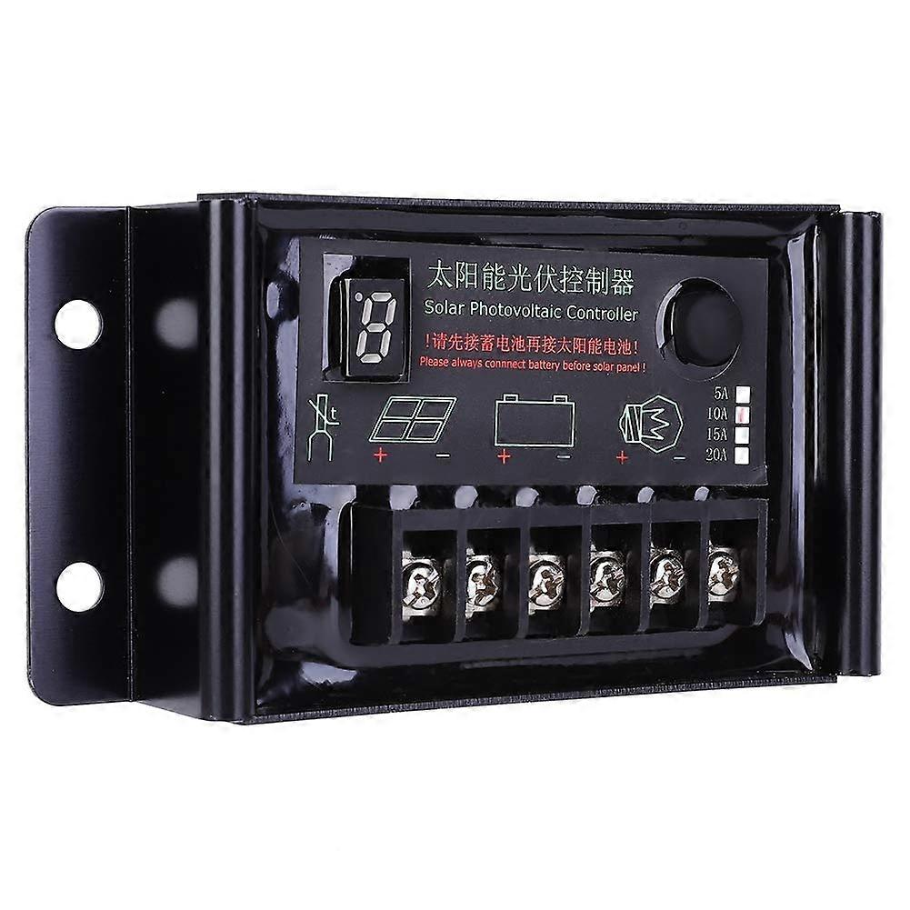 12V 24V Solar Charge Controller with LED Display and Timer Lighting Mode for Off‑Grid Battery Charging