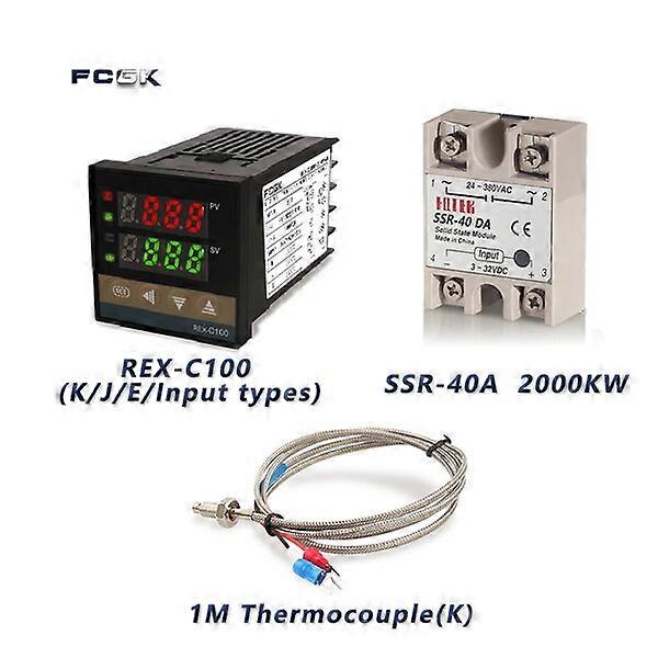 Temperature Controller, ±0.5% Accuracy, K-type Input, 40A Relay Thermostat