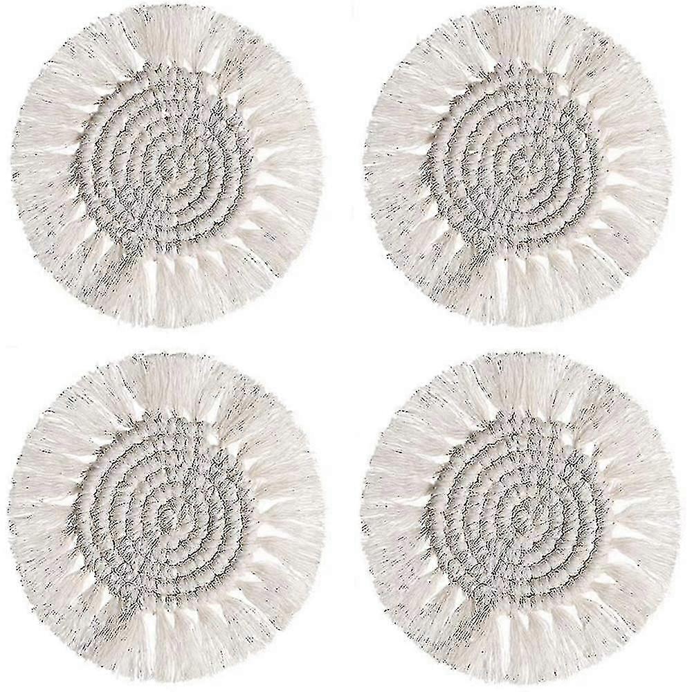 Coasters For Drinks Absorbent Woven Coasters Set Handmade Coasters-4pc