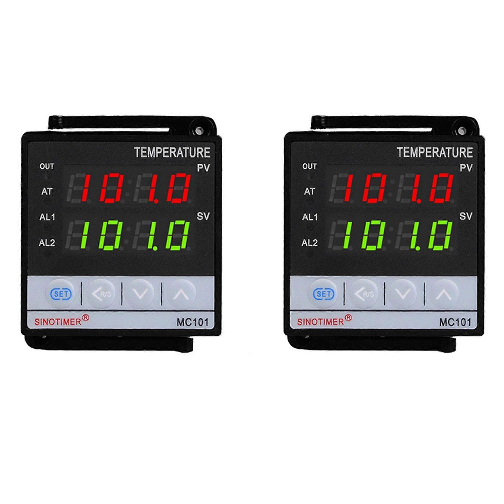 2X SINOTIMER MC101 Digital Display PID Temperature Controller Celsius/Fahrenheit Modes Sensor