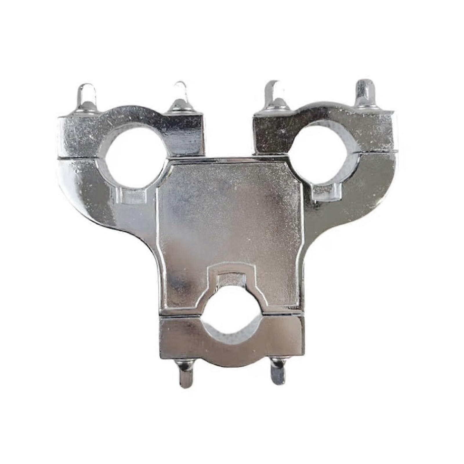 Drum Clamp with Three Hole Metal Connector for Secure Drum Set Pipe Attachment and Expansion