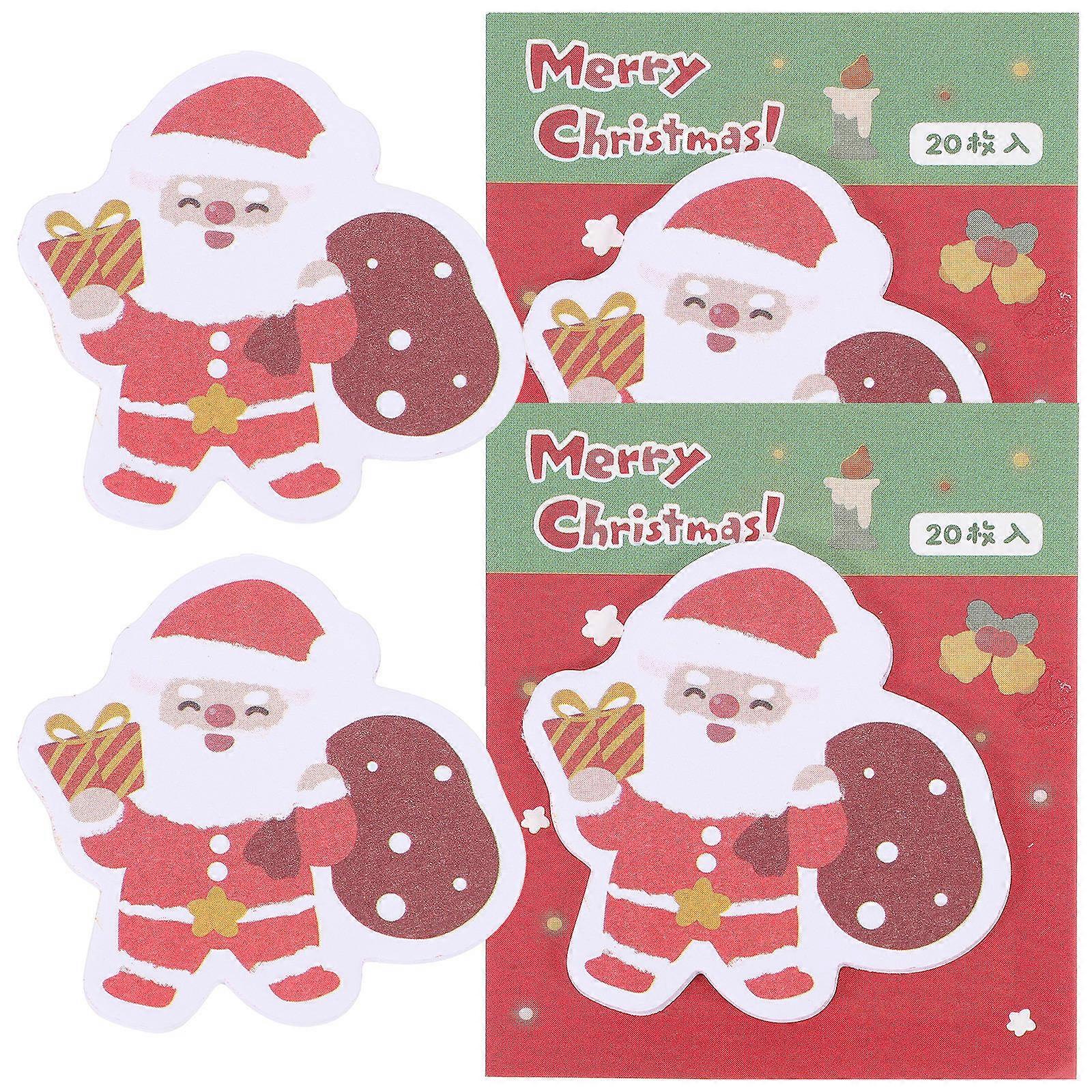 Self-Adhesive Christmas Note Stickers Memo Pads for Writing 2Pcs