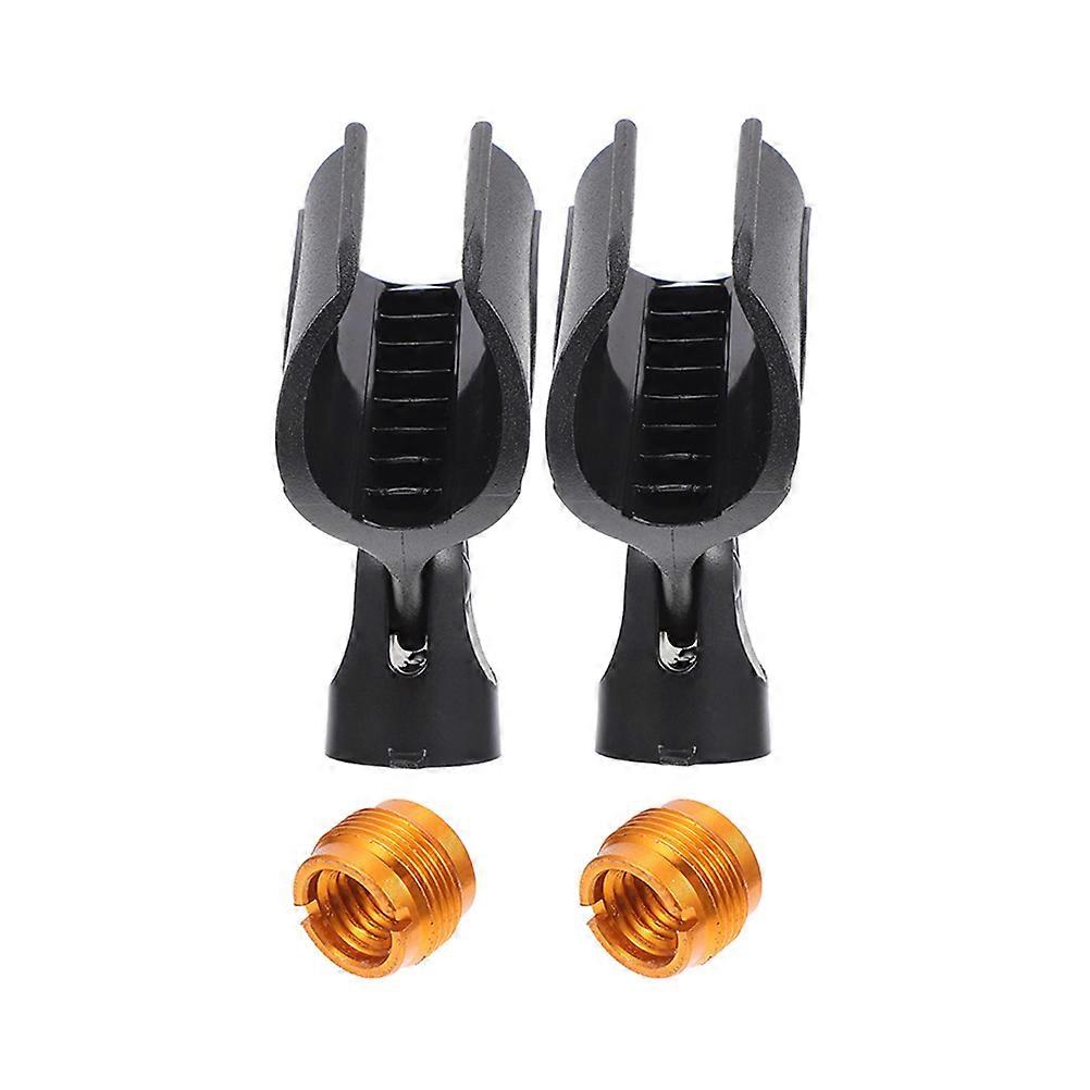 Adjustable Mic Brackets Mic Clip for Microphone 2Sets Black Desktop Holder