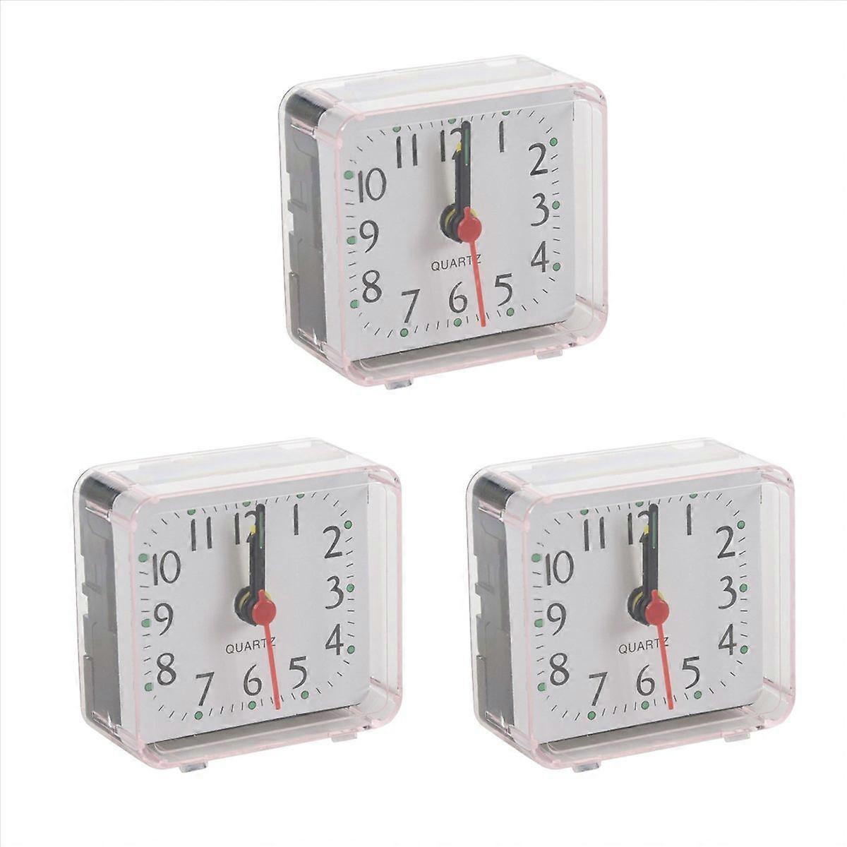 1PCS Portable Cute Mini Cartoon Multi-function Table Clocks（white）