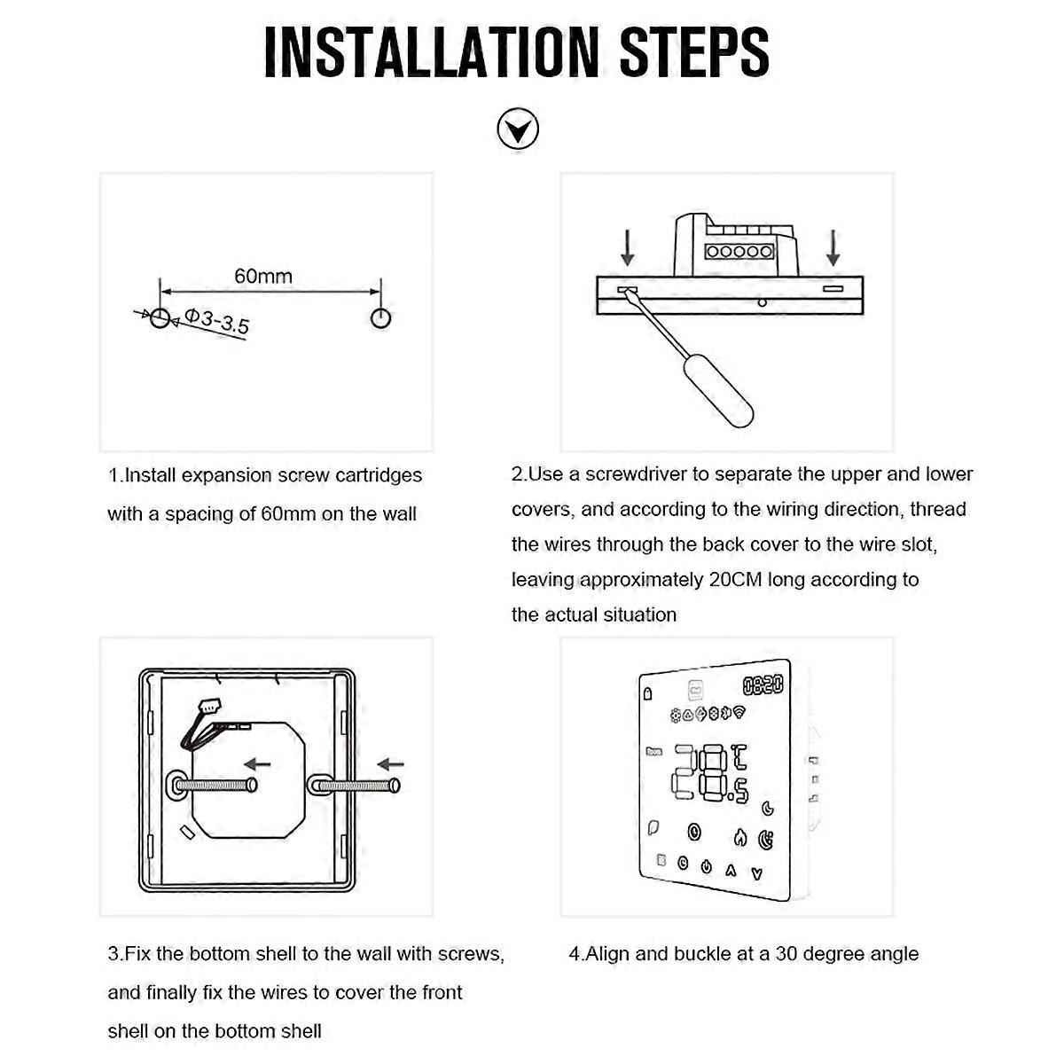 Tuya WiFi Smart Thermostat Temperature Voice Remote Controller 3A