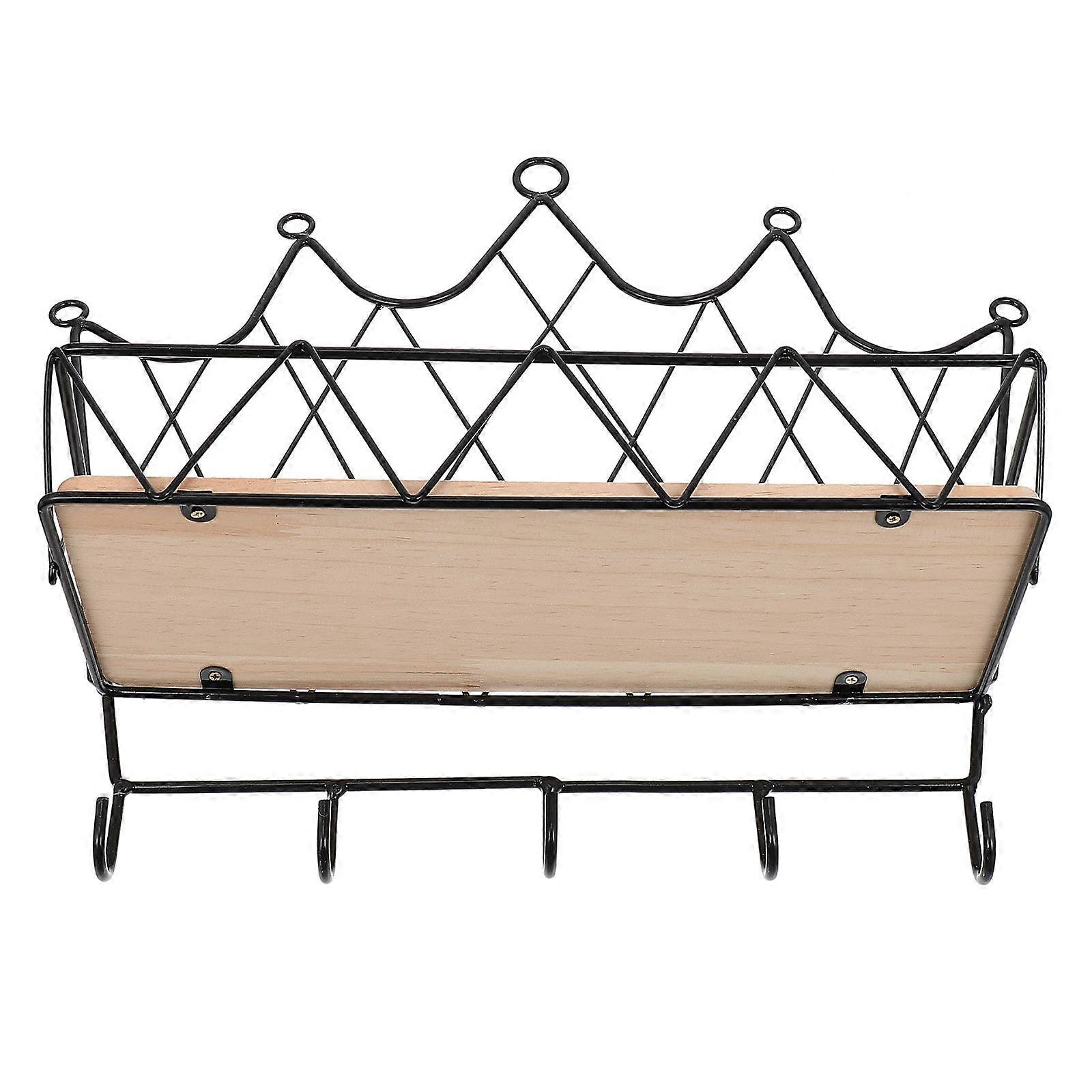 Black Iron Non-Perforated Storage Shelf for Storage 1Pcs Wall Rack