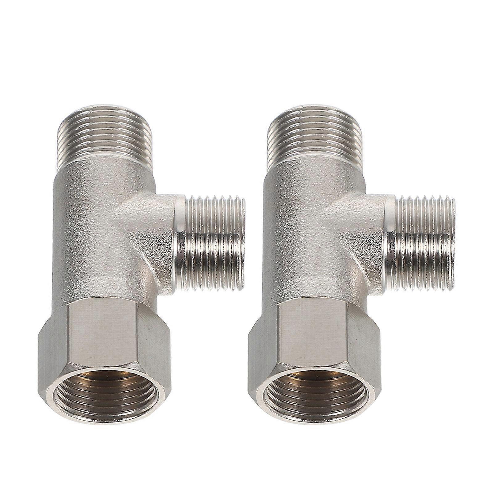 Copper Tee Connector for Hose Quick Connect Fitting 2Pcs for Home Use