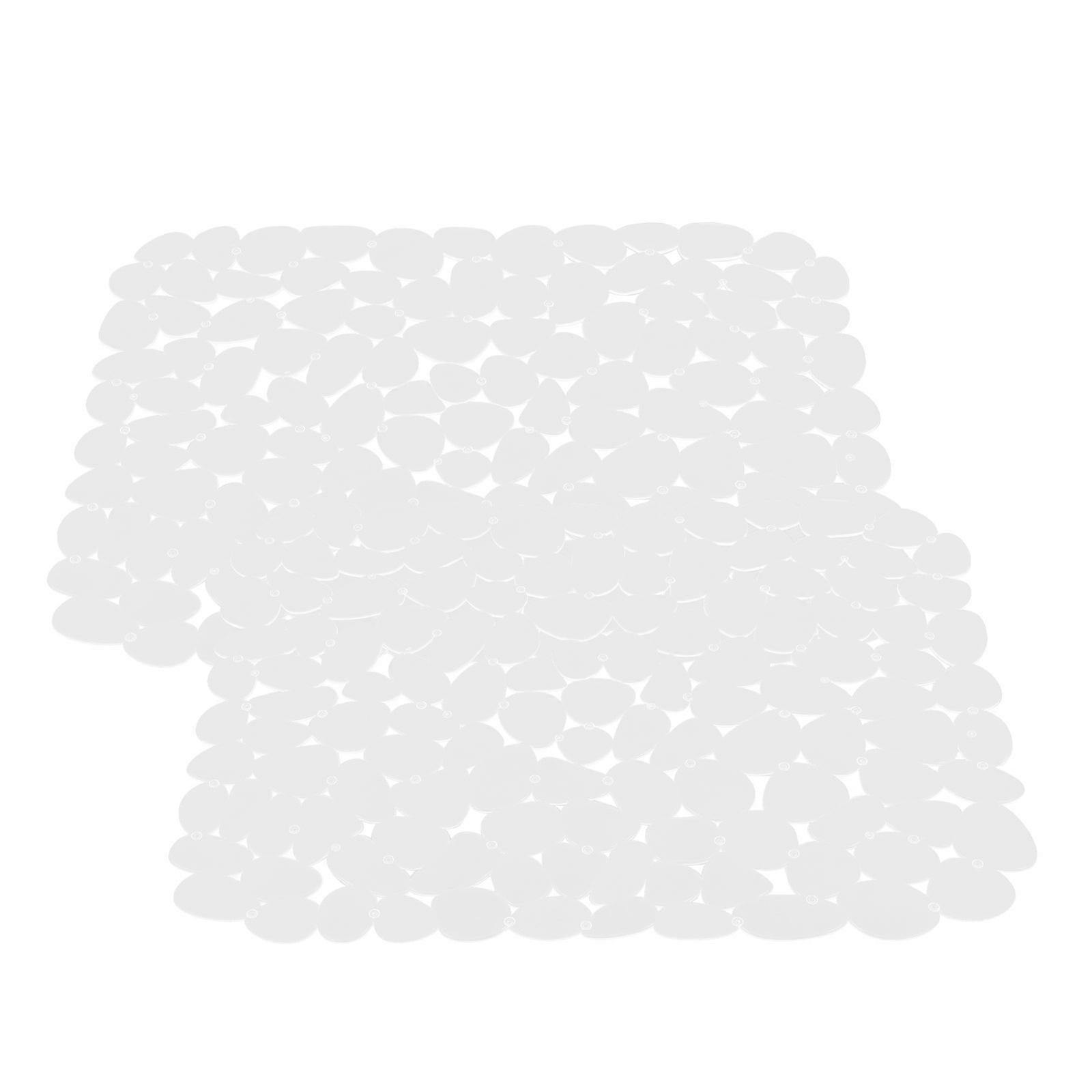 Kitchen PVC Sink Mat for Draining Non-Slip 2Pcs Transparent