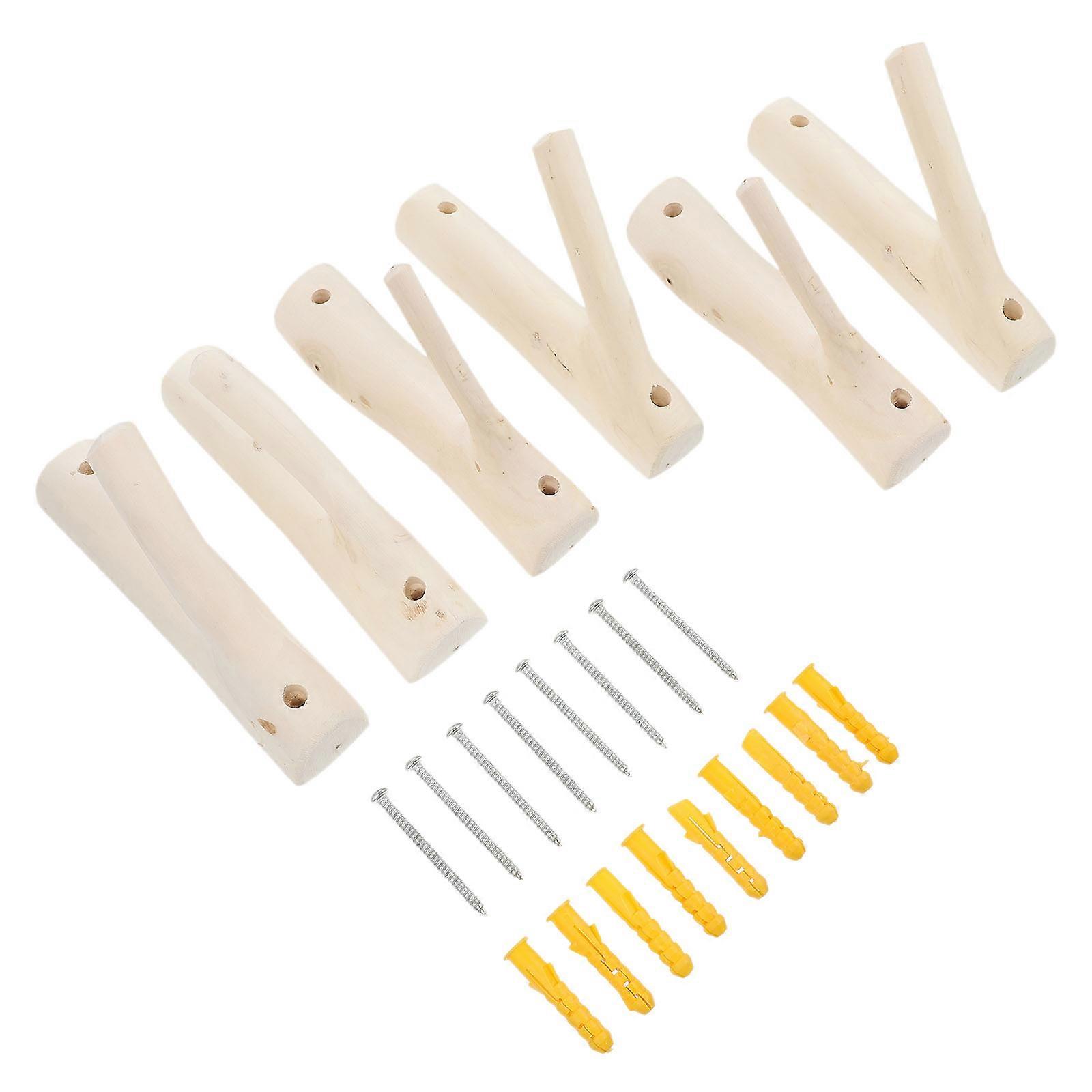 Wood Wall Hook Tree Branch Decorative Hook for Home 6Pcs
