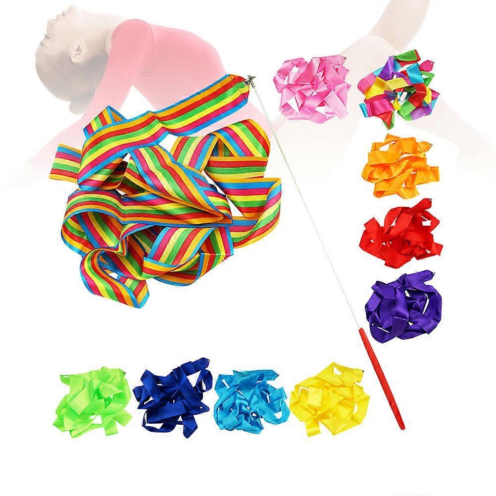 Twirling Rod Ribbons for Artistic Gymnastics Dance 10Pcs Assorted