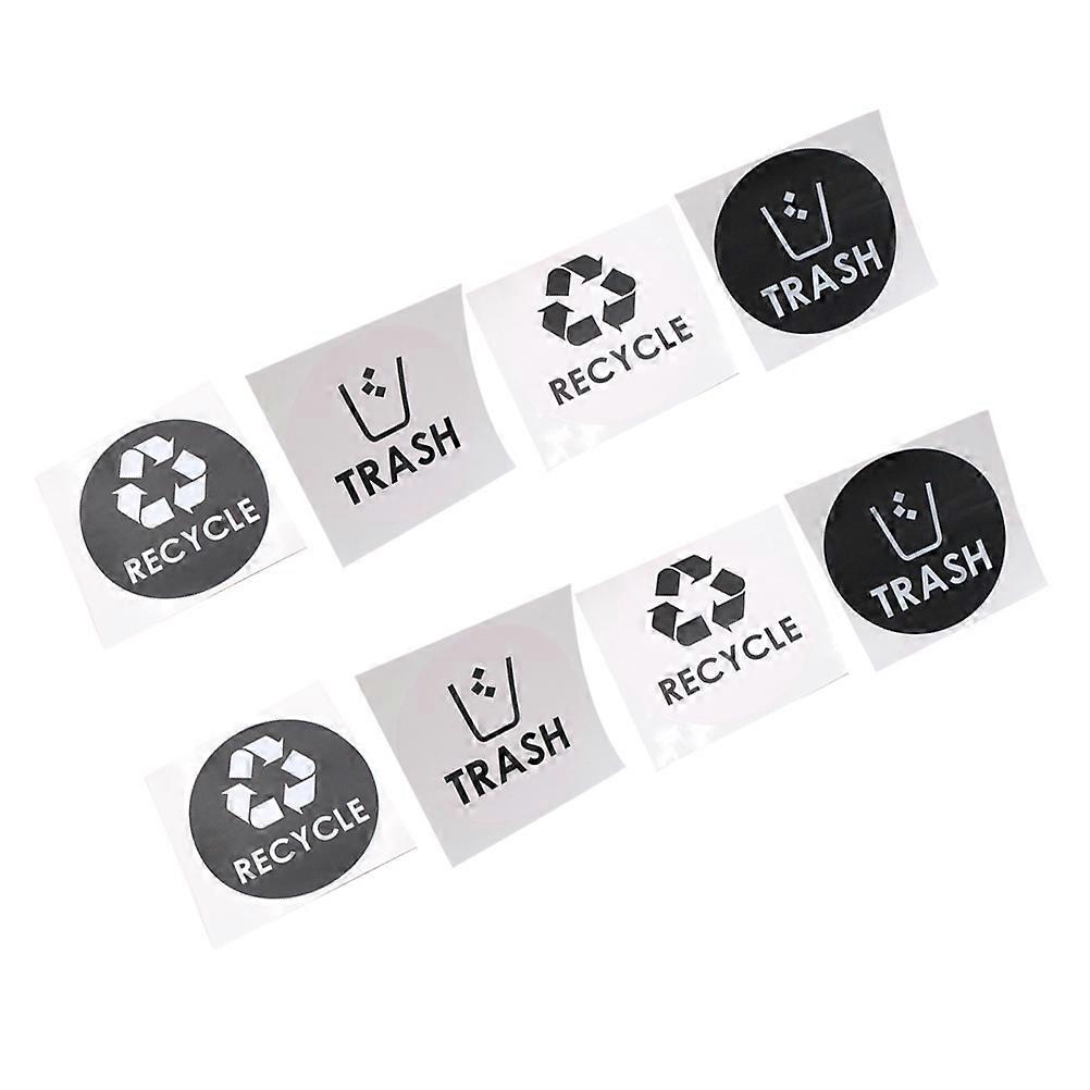 Trash Can Sticker Label for Recycling Bin with 8Pcs Self Adhesive Set