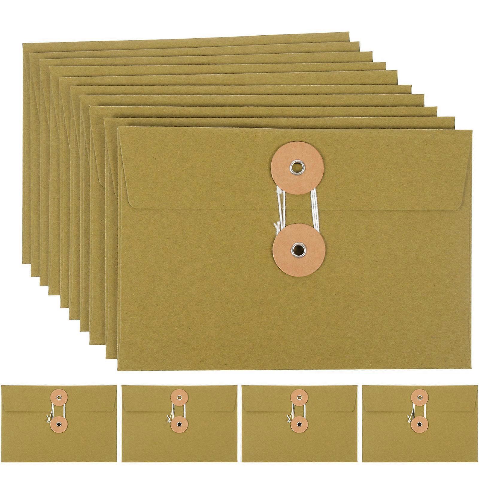 Convenient Envelopes Paper Pockets For Office Rectangular 17X11.5X0.3CM Kraft Paper Document Storage 10Pcs