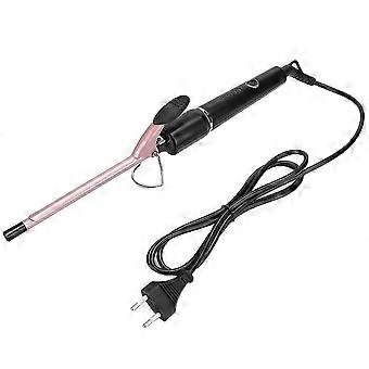 Rizador eléctrico de 9 mm para peinados profesionales con tecnología de iones negativos y temperatura ajustable.