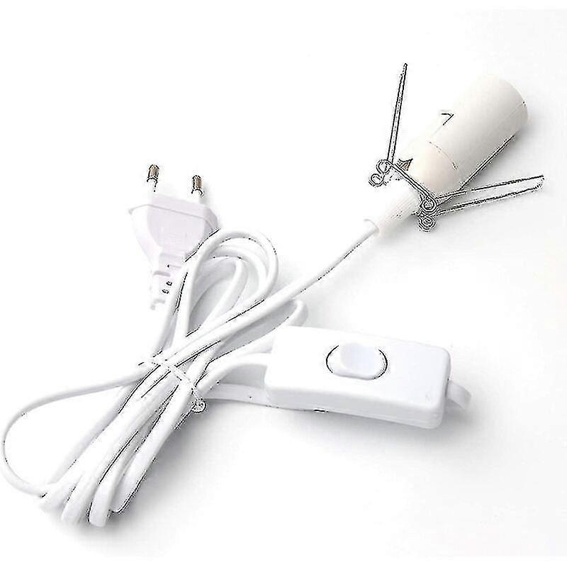 1.8M White E14 Salt Lamp Cable with Integrated Switch Salt Lamp Power Socket