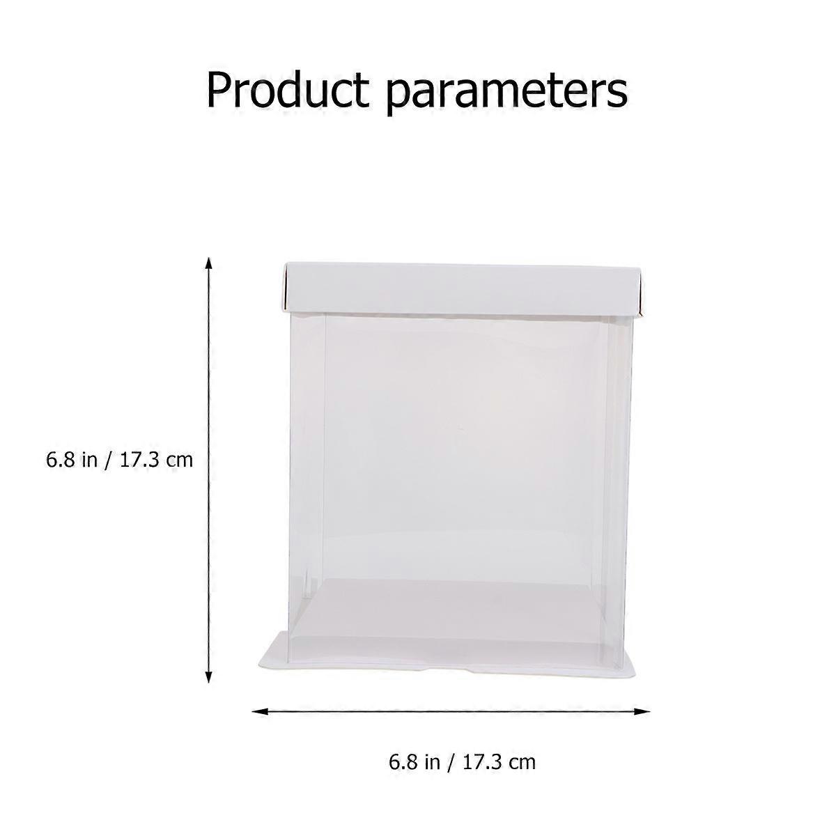Cake Packaging Box for Cake Wrapping 4Pcs White Transparency Containers
