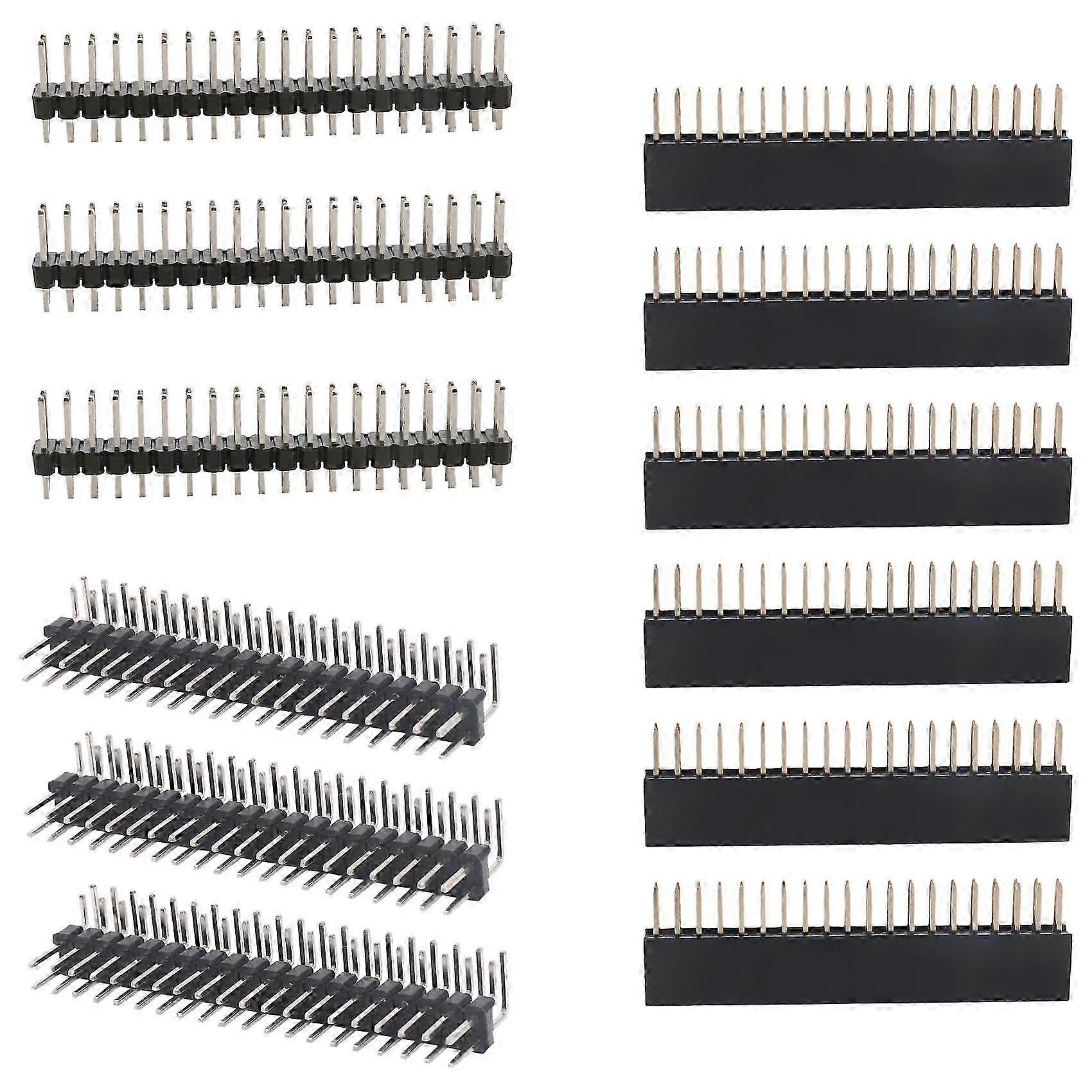 12PCS 40 Pin GPIO Header Kit 20X2 Pins Right Angle GPIO Header Socket compatible with Zero/4B/3B+/3B/3A+