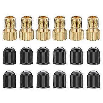 6pcs Presta-Ventiladapter, Presta-zu-Schrader-Adapter für Fahrrad konvertieren, Reifen mit Standard-hy aufpumpen