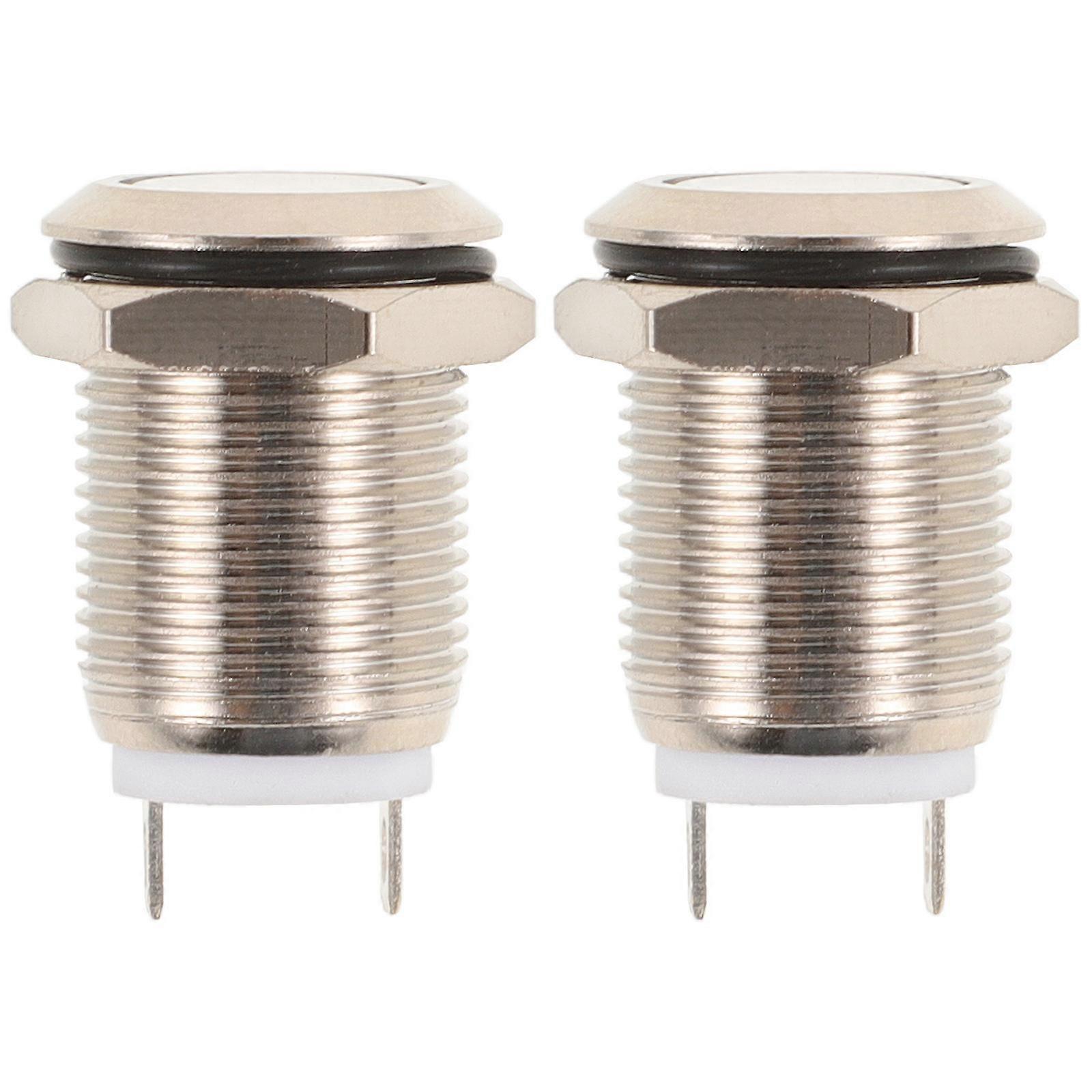 2pcs Doorbell Button Lighted Panel Mount Push Button Round Chime Button Supply