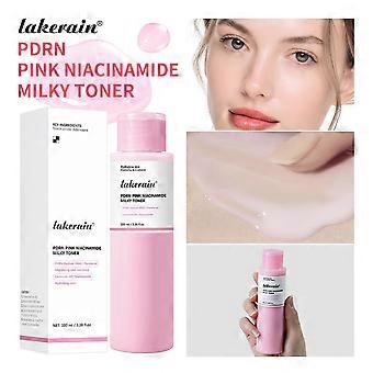 PDRN Niacinamide Pink Milky Toner, Hydrating Brightening Milk Facial Essence Lotion for Dull Dry Skin