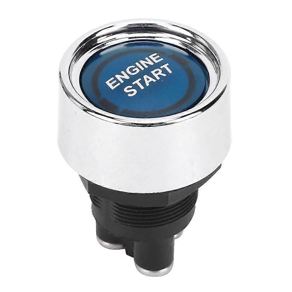 LED Engine Start Switch Ignition Starter Engine Start Stop Button for RVs Racing CarBlue