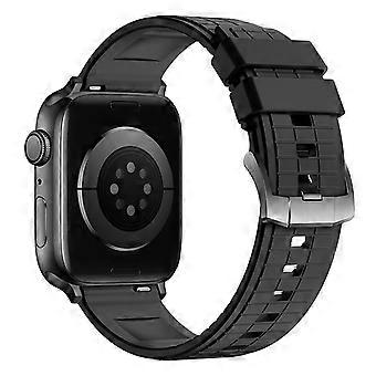 Fluorubberrem til Apple Watch Series 11 10 42 mm/9 8 7 41 mm/SE3 SE2 SE 6 5 4 40 mm/3 2 1 38 mm Hurtigudløsende åndbar urrem