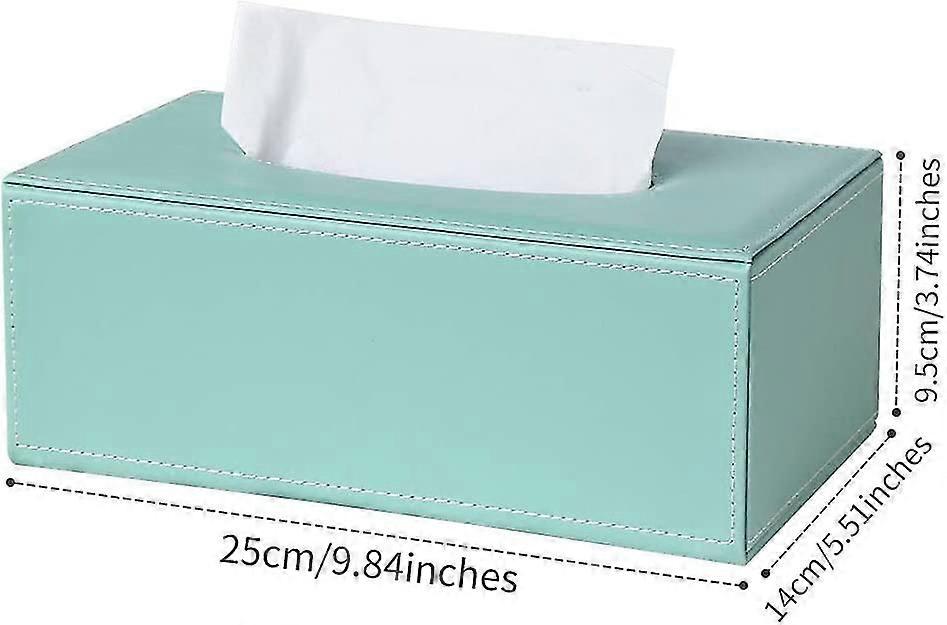 Rectangular Leather Tissue Box (mint Green)