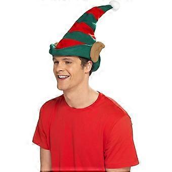 Dww-Bonnet d'elfe, Rouge et vert, avec oreilles, Taille unique