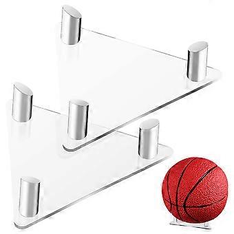 2 Pcs Acrylic Ball Stands Clear Stale Ball Display Stands Storage Rack for Basketball Football Volleyball Soccer Balls