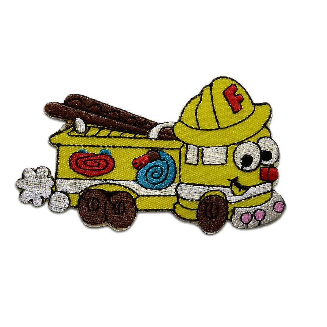 Patch / iron-on patch - Fire Truck Kids Baby - Multiple Colors Selectable - 6.1 x 10.4 cm - Patch