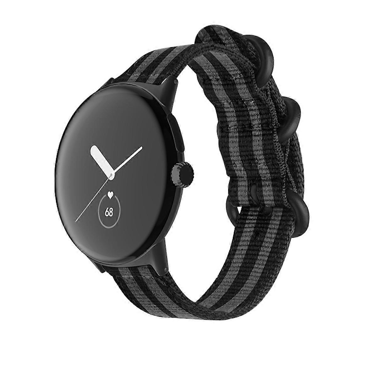 For Google Pixel Watch 3 41mm / 2 / 1 Woven Nylon Style Strap with Steel Buckle Smart Watch