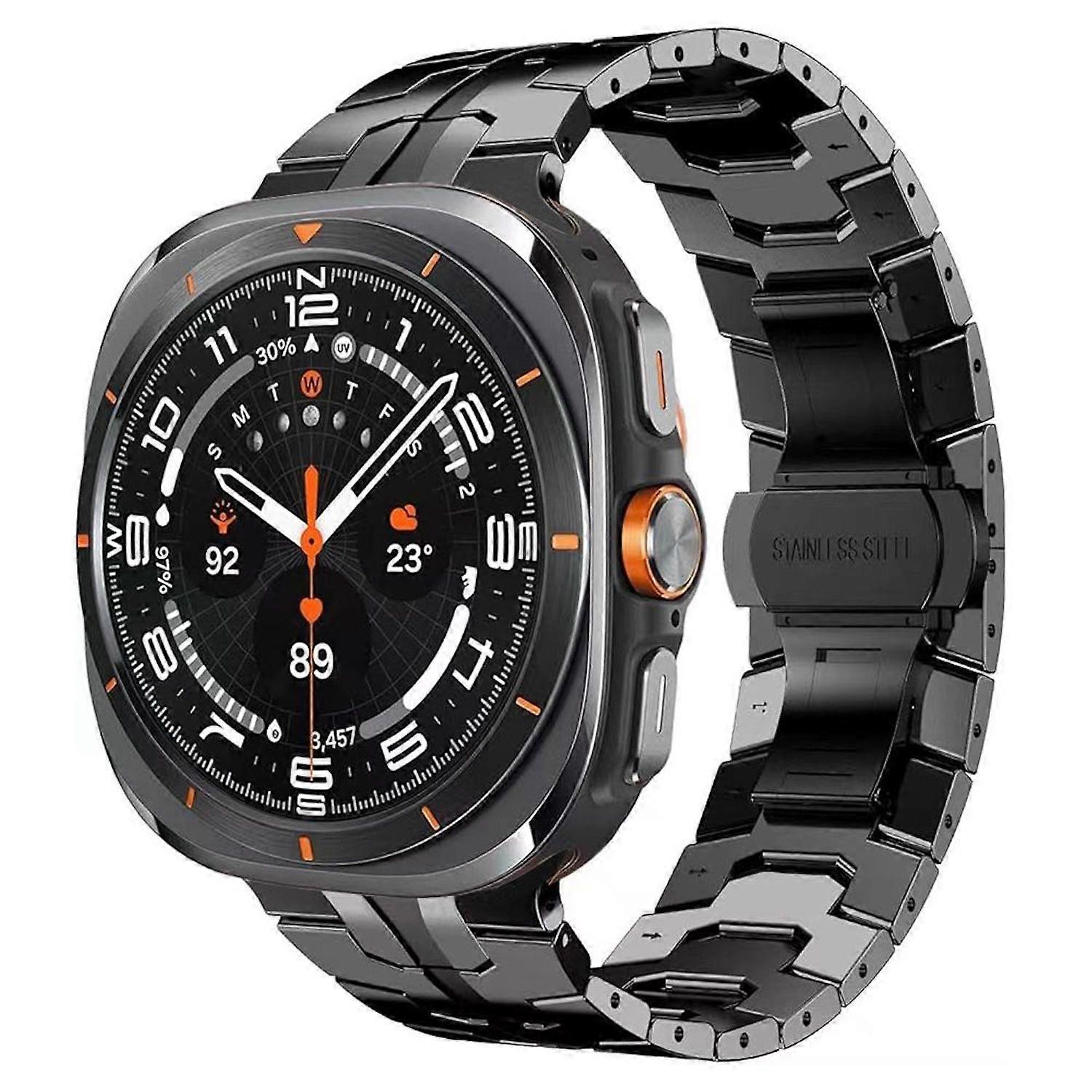 For Samsung Galaxy Watch 8 / 8 Classic Titanium Alloy Strap with Butterfly Clasp Black