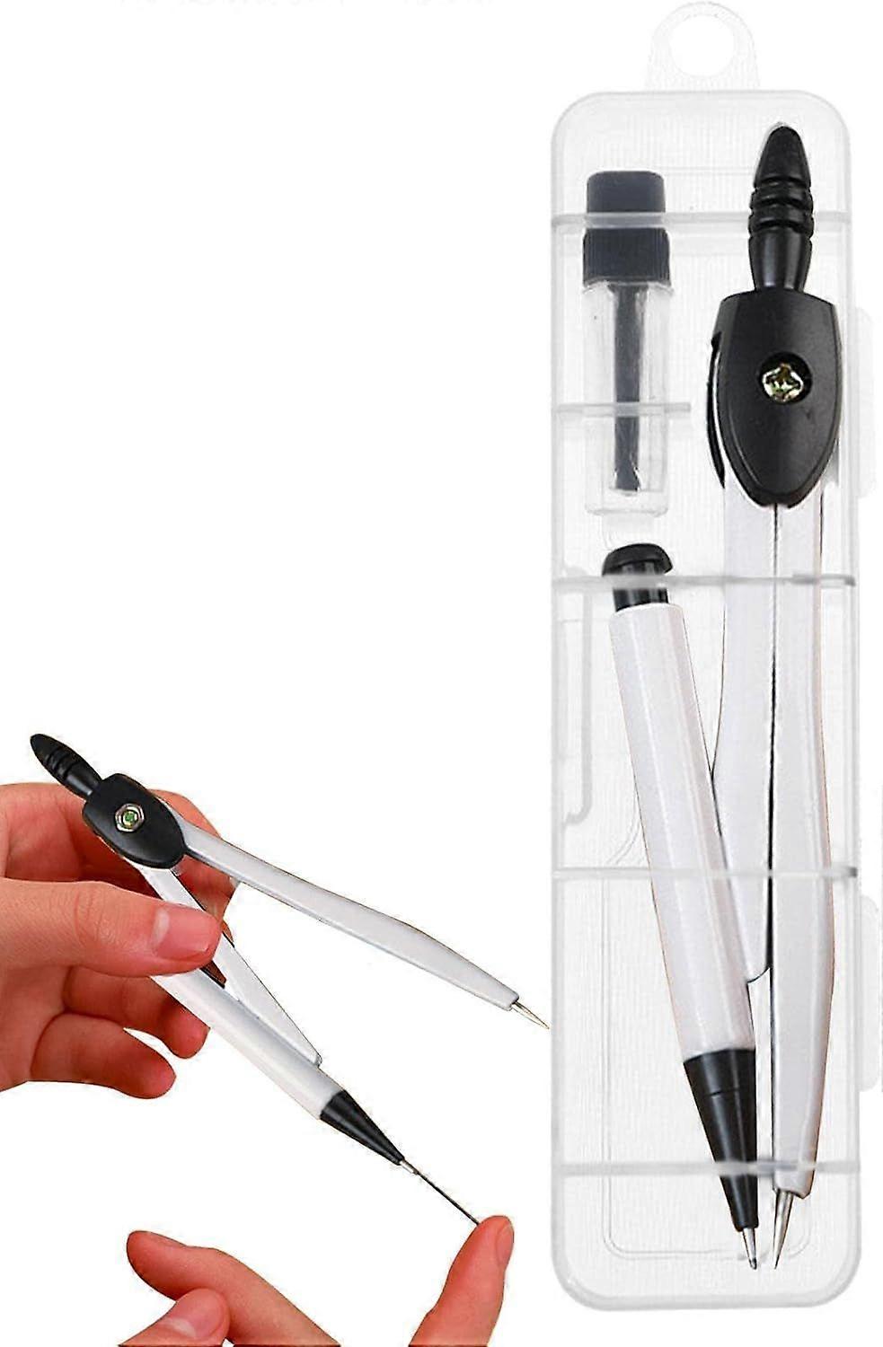 Mechanical Drafting Compass with Lead Refills, Geometry Drawing Tool for School, Engineering, Architectural Design