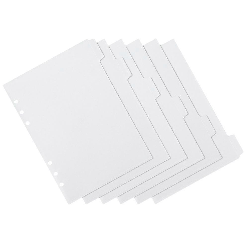 Binder Dividers Transparent PP Binder Pockets for Document Storage 6 Sheets