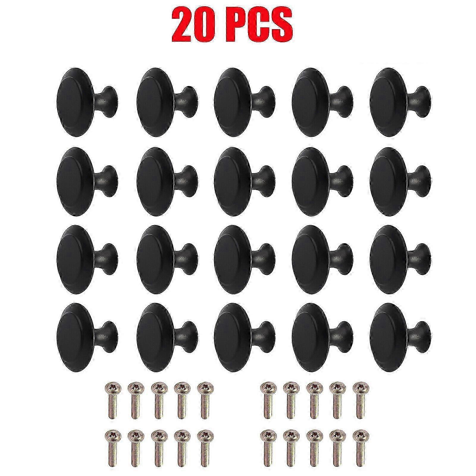 Pack of 20 matte black drawer knobs, drawer knobs, furniture knobs, dresser knobs, dots for kitche [MI]