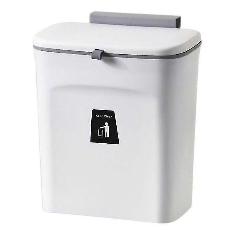 Hanging trash can with lid creative storage bucket odorless white