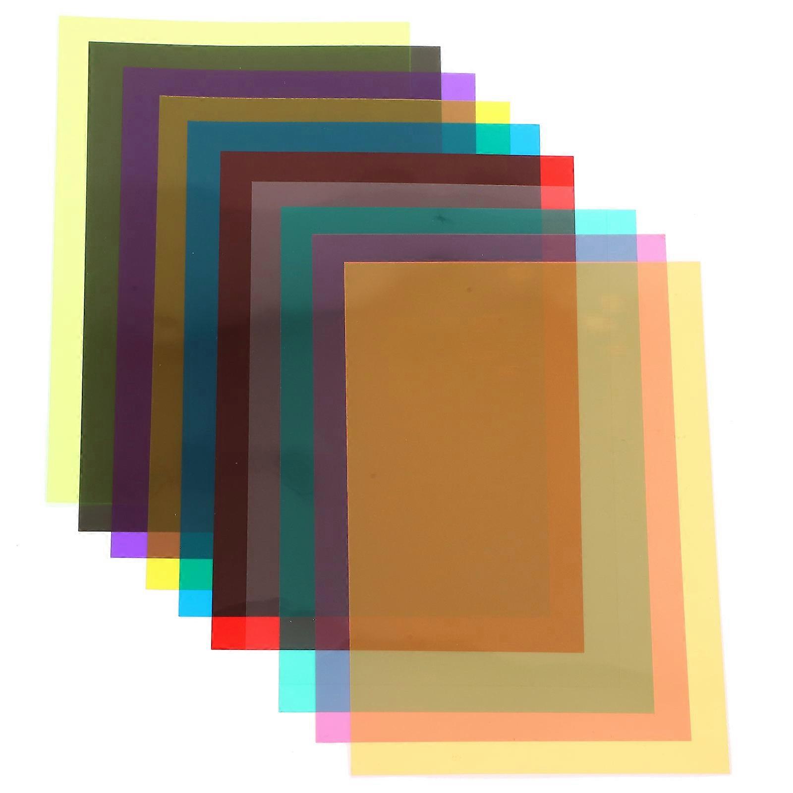 10Pcs Transparent Light Gel Filtering Sheets Light Diffuser Sheets PVC Photo Lighting Filters