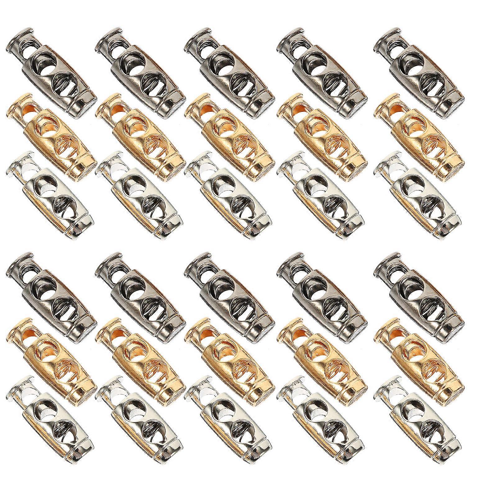 30pcs Metal Cord Lock Adjustable Spring Lock Cord Locks for Drawstrings