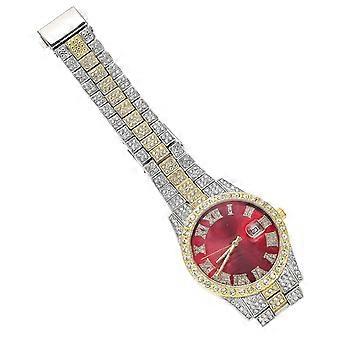 Herreklokke Dekorativt armbåndsur med diamantbesatt design, 5-delers sett