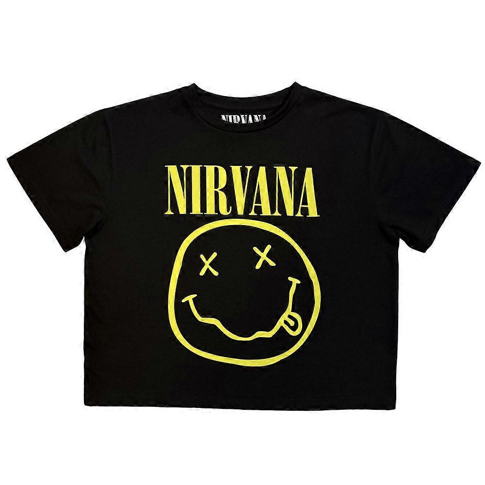 Nirvana Yellow Grunge Face Crop Top