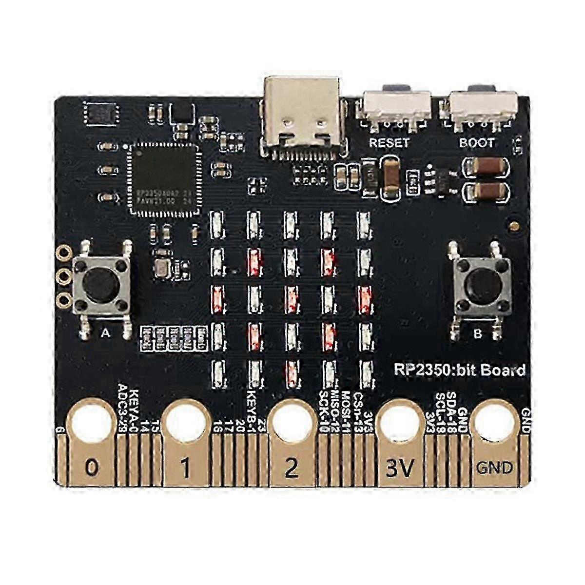 RP2350 Bit Board Development Board, ARM-Based Programming Board with 16MB Flash, 5x5 LED Matrix, Programmable Buttons, Compatible with Micro:bit
