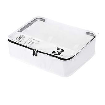 De Kubussen van de de Flessenreis van de bagageorganisator Multifunctionele Polyester voor Bedrijfsreis Reis Wit L 42x32x12cm/16.5x12.6x4.7inYMHC